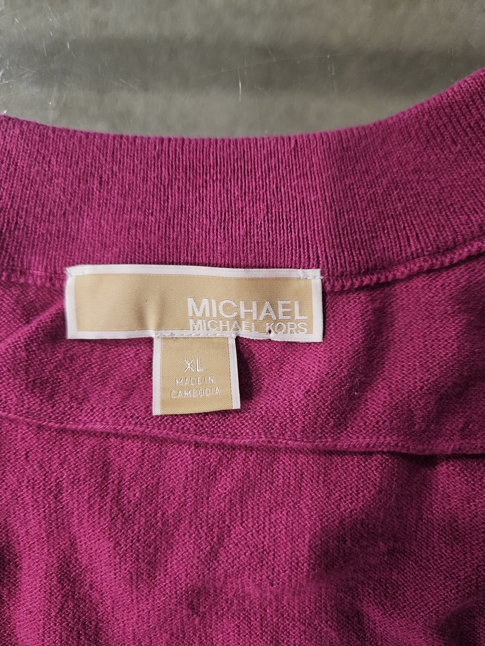 Michael Kors Magenta Pearl-Trim Crewneck Sweater - Picture 6 of 7